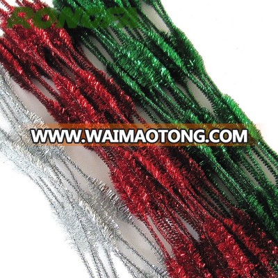 12" long Glitter chenille stem Pipe cleaners for handcraft